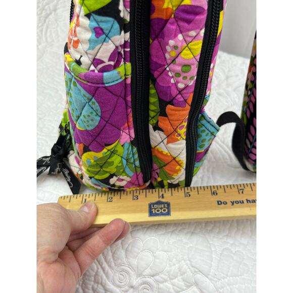 Vera Bradly Pink/Green Va Va Bloom Floral Pattern Backpack School Travel Roomy - Picture 5 of 14